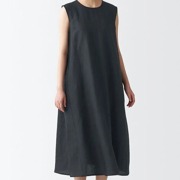 Muji Ladies' French Linen Sleeveless Dress Sz M-L - Picture 6 of 8